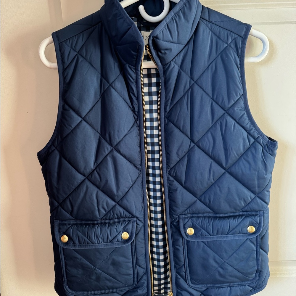 J. Crew  Quilted Blue Vest